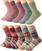 10 Pairs Womens Winter Wool Knit Socks Soft Warm Cozy Thick Vintage Casual Crew Socks Gifts