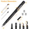 11 In 1 Tactical Pen Gear Set Multi-tool Survival Pen Set Cool Gadget Gift for Men EDC Glass Breaker LED Flashlight Ballpoint Pen Whistle Ink Refills